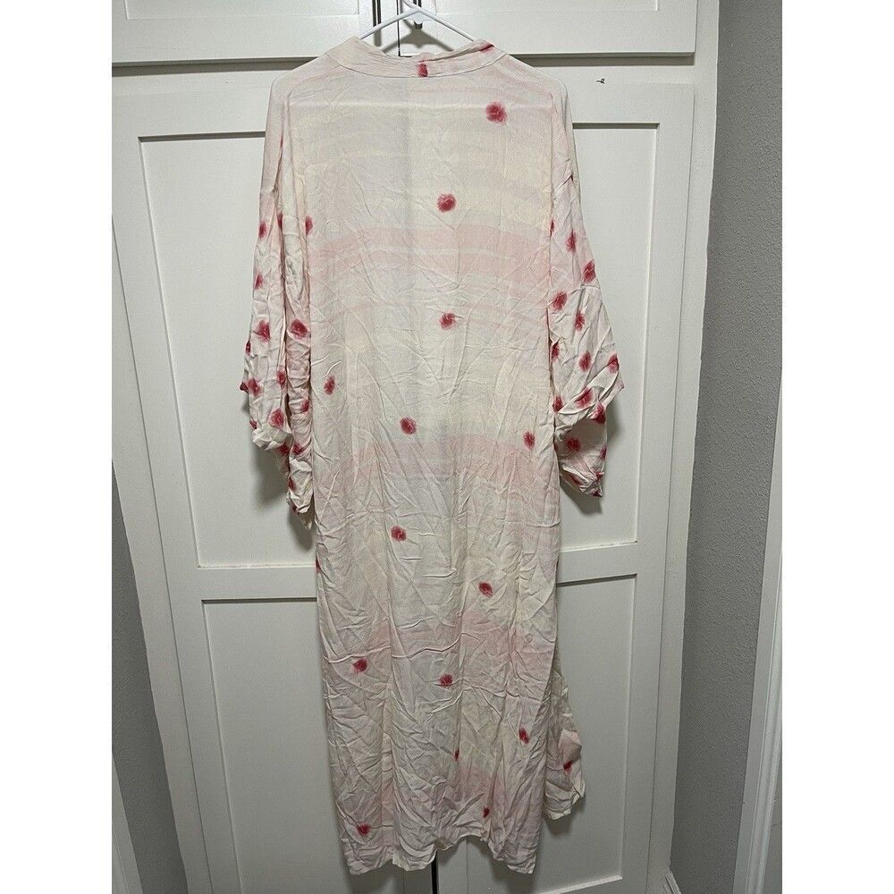 Free People Kimono Laurel Canyon Printed Rose Duster Rayon OS NWOT - Picture 4 of 9